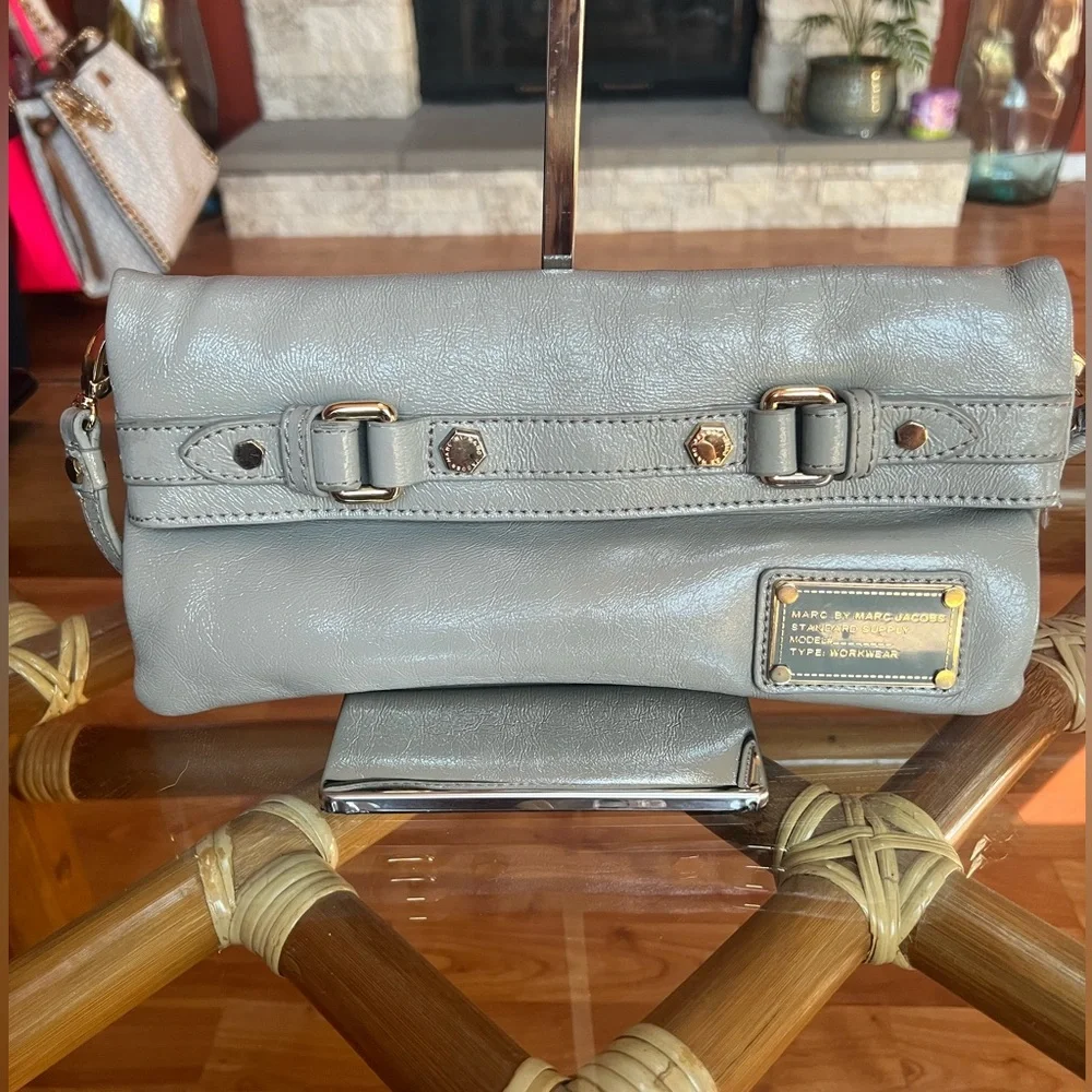 Marc Jacobs Expandable Gray Clutch/Crossbody  Like New